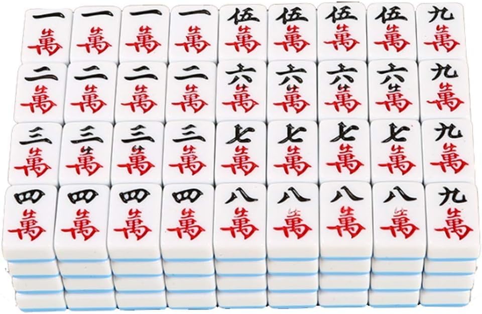 Jeu de cartes de Mahjong chinois classique avec mini sac de rangement vert