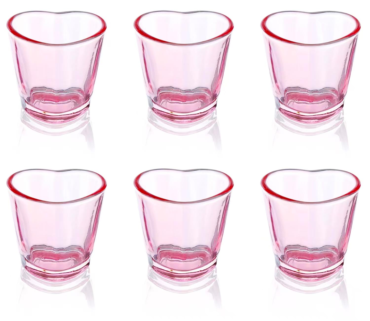 Heart Shot Glasses Set, Pink Shot Glass Cute 1.5oz