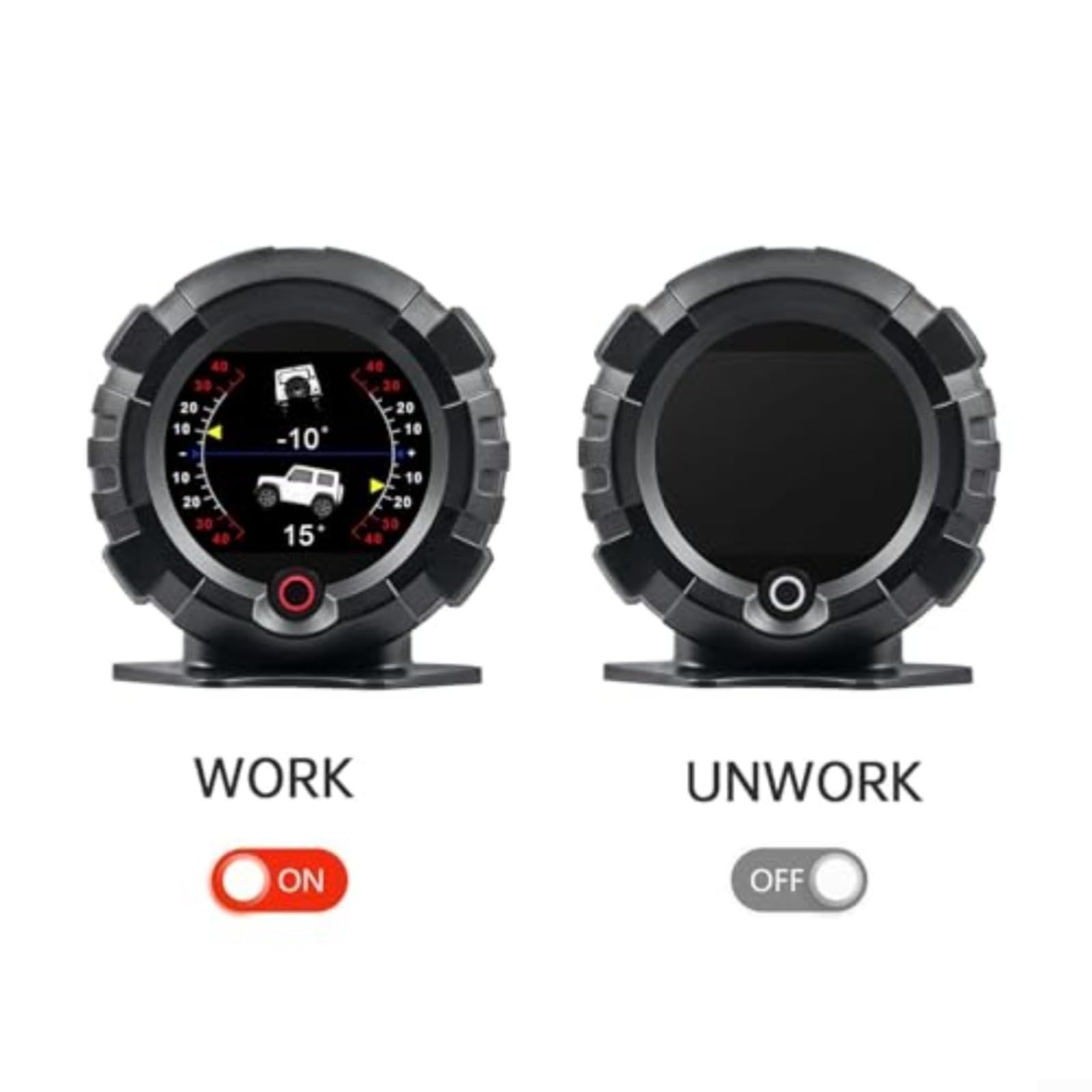 Digital GPS Neigungsmesser & Höhenmesser für Auto, HUD Display mit Steigungswinkel, Höhe & Breitengrad, robustes Offroad-Zubehör, Schwarz
