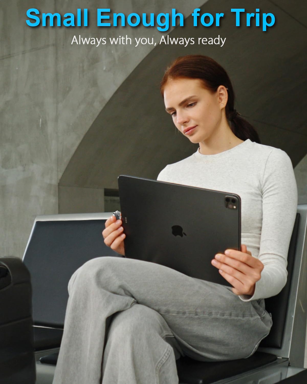 512GB Nano SSD with Fingerprint Lock, External SSD Hard Drive Storage for iPhone 17/16/15, MacBook, iPad, Steam Deck, PS5, Selfie Stick, Android, Travel and Backup - Additional View