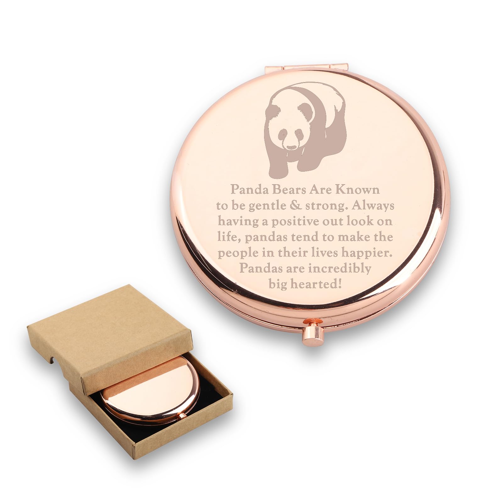 WUSUANEDPanda Bear Lovers Mirror Panda Bears are Known to Be Gentle & Strong Mirror Animal Lover Gift Panda Fan Gift (Panda Bear Lovers Mirror)