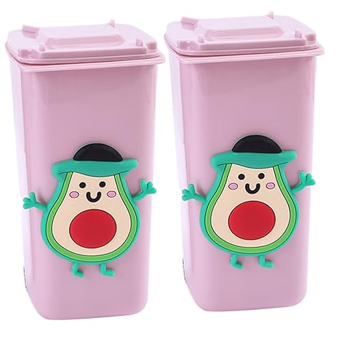 Miniatura 4 de Baluue 8 cubos de basura para escritorio, pequeños cubos de oficina, tapa para dormitorio, café de basura, escritorio portátil para baño y mesa de