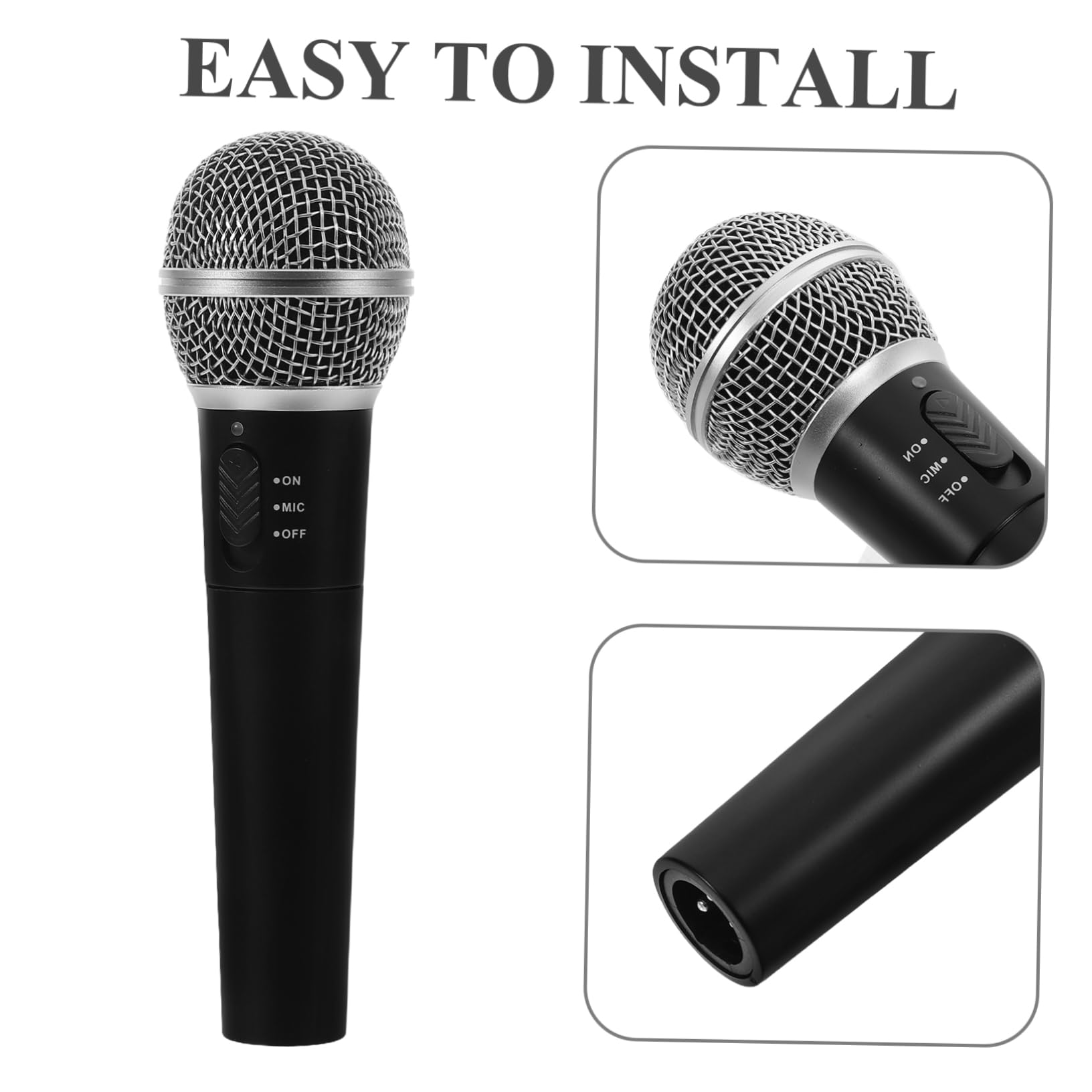 Micrófono Inalámbrico Cable de Mano Micrófono para Karaoke Portátil para Presentaciones Grabación por Computadora y Uso Escenario