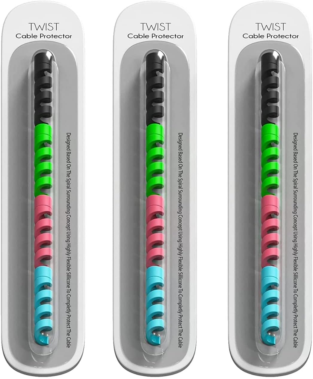 Spiral Cable Protector for LG G7 ThinQ, LGG7Thinq, LG G 7 Thinq, LG G Seven Thinq, LGG 7 Thinq Cable Saver Charging Cord Protective Universal Earphones Cable Cover (12 Pieces -Pack 3, Mix Colour, C1)