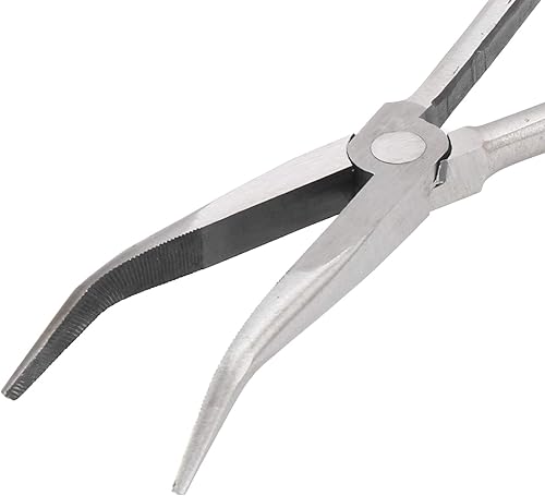 Miniatura 6 de Alicates curvados de 45 grados con mango largo, alicates de punta de aguja de 16 pulgadas de 15.748 in, herramientas artesanales para espacios