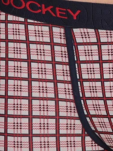 Image of Jockey US63 Men's Super Combed Cotton Elastane Stretch Printed Trunk with Ultrasoft Waistband