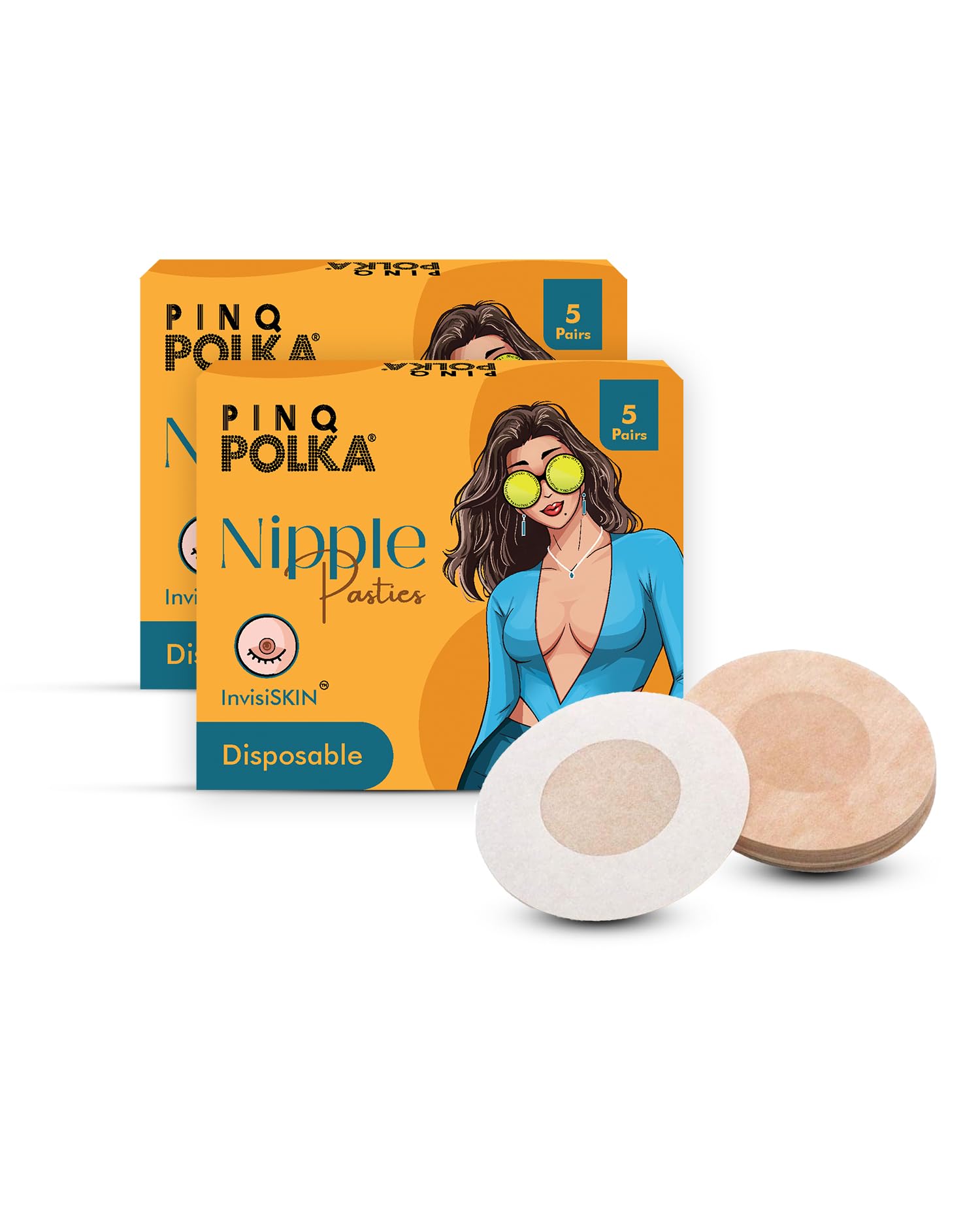 pinq polka Premium Disposable Nipple Cover Pasties Stickers for Women| Skin Friendly |Breathable| Sweat Proof |Up to 12 Hrs Sticking Capacity |Reusable Cloth Bag - 20 Pcs-picture-31