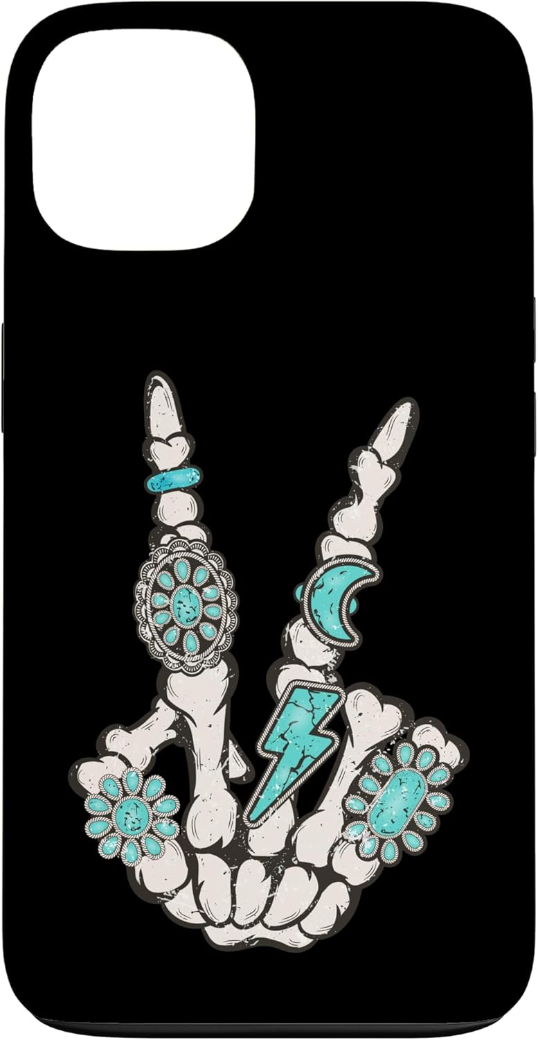 Skeleton Turquoise Hand Western Rodeo Cowboy Cowgirl Case for iPhone 17 Pro