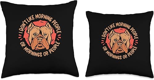 Miniatura 3 de American Bully Gifts & Accessories Don't Like Mornings and People-Dog Breed American Bully - Almohada de 18 x 18 pulgadas, multicolor