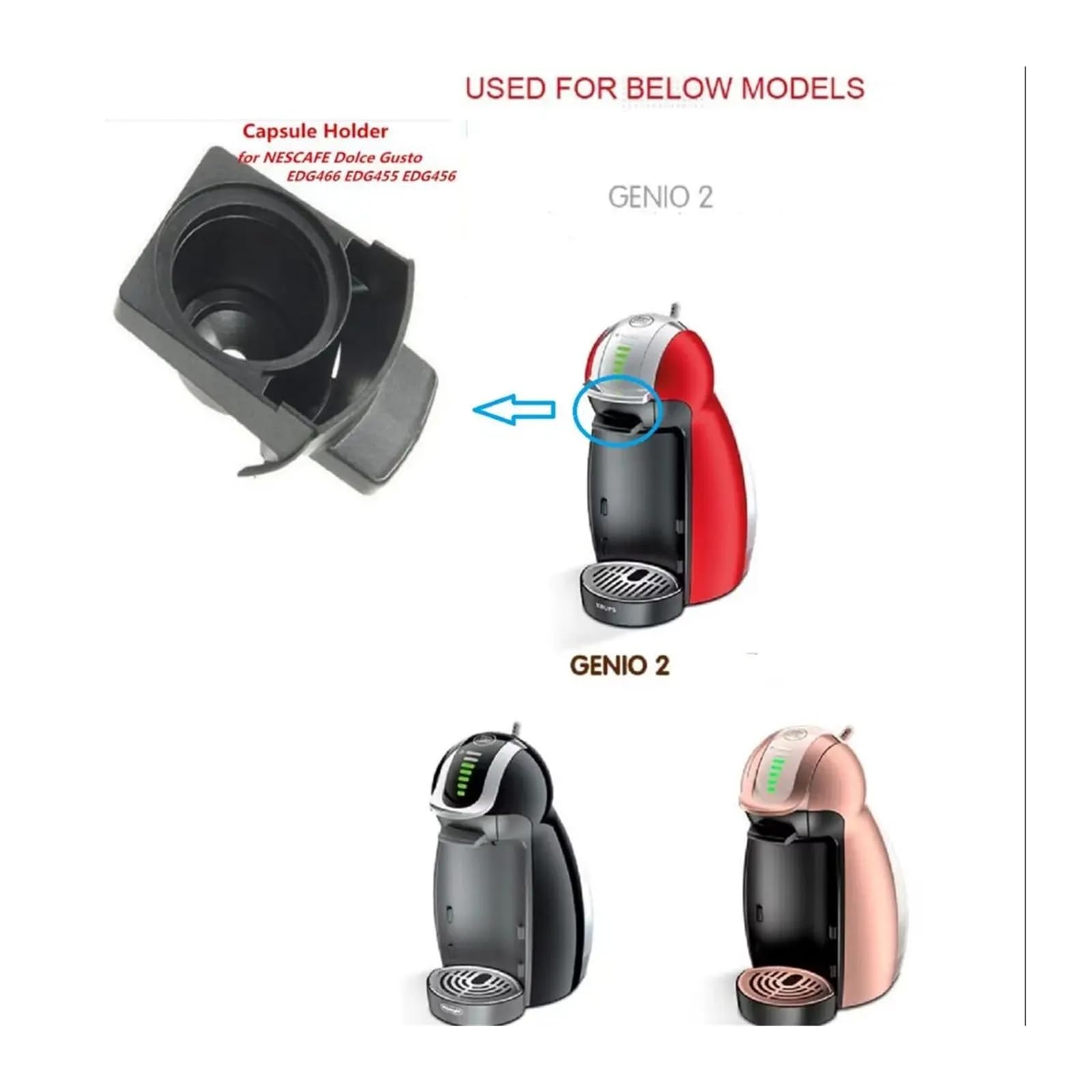 Cápsula compatible con NESCAFÉGusto EDG466/456 EDG455 9771 Accesorios para cafetera (gris) Mejora tu experiencia de preparación