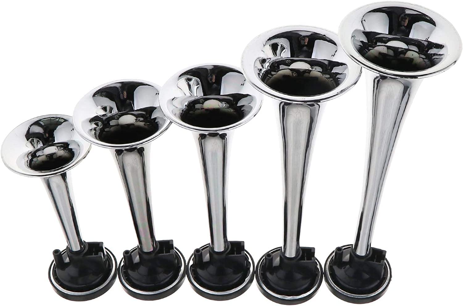 Tromba d'aria Dixie Air Horn 160db Corno da musica Tromba a cinque tubi argento elettrica impermeabile con pompa ad aria Tromba per camion tromba d'aria per auto per 12V Camion Nave Barca ecc