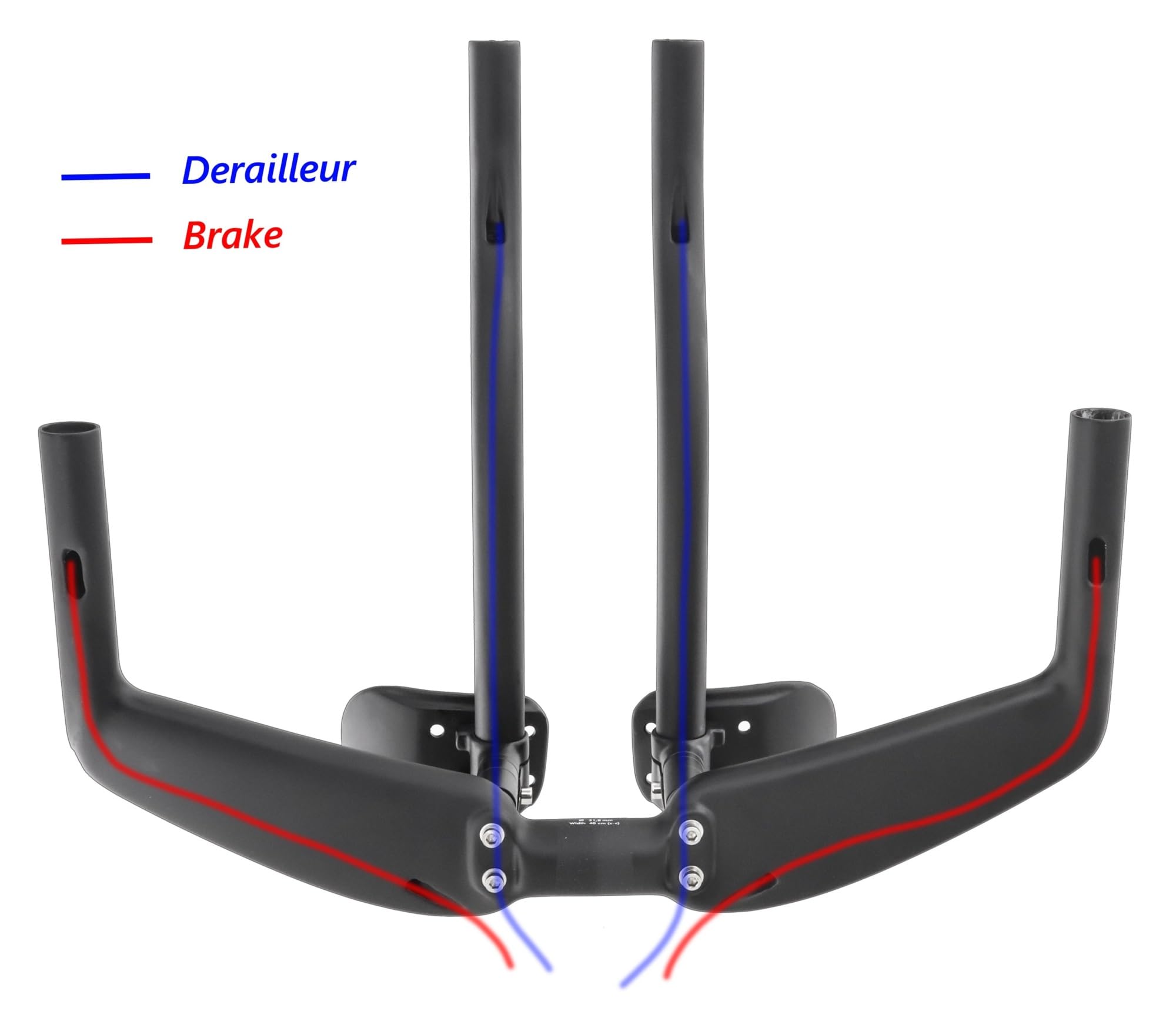 TT Guidon Vélo Guidon de Contre-la-Montre en Carbone TT Repose-Barre Guidon de Triathlon pièces de vélo Accessoires de Route(Matte 400mm)