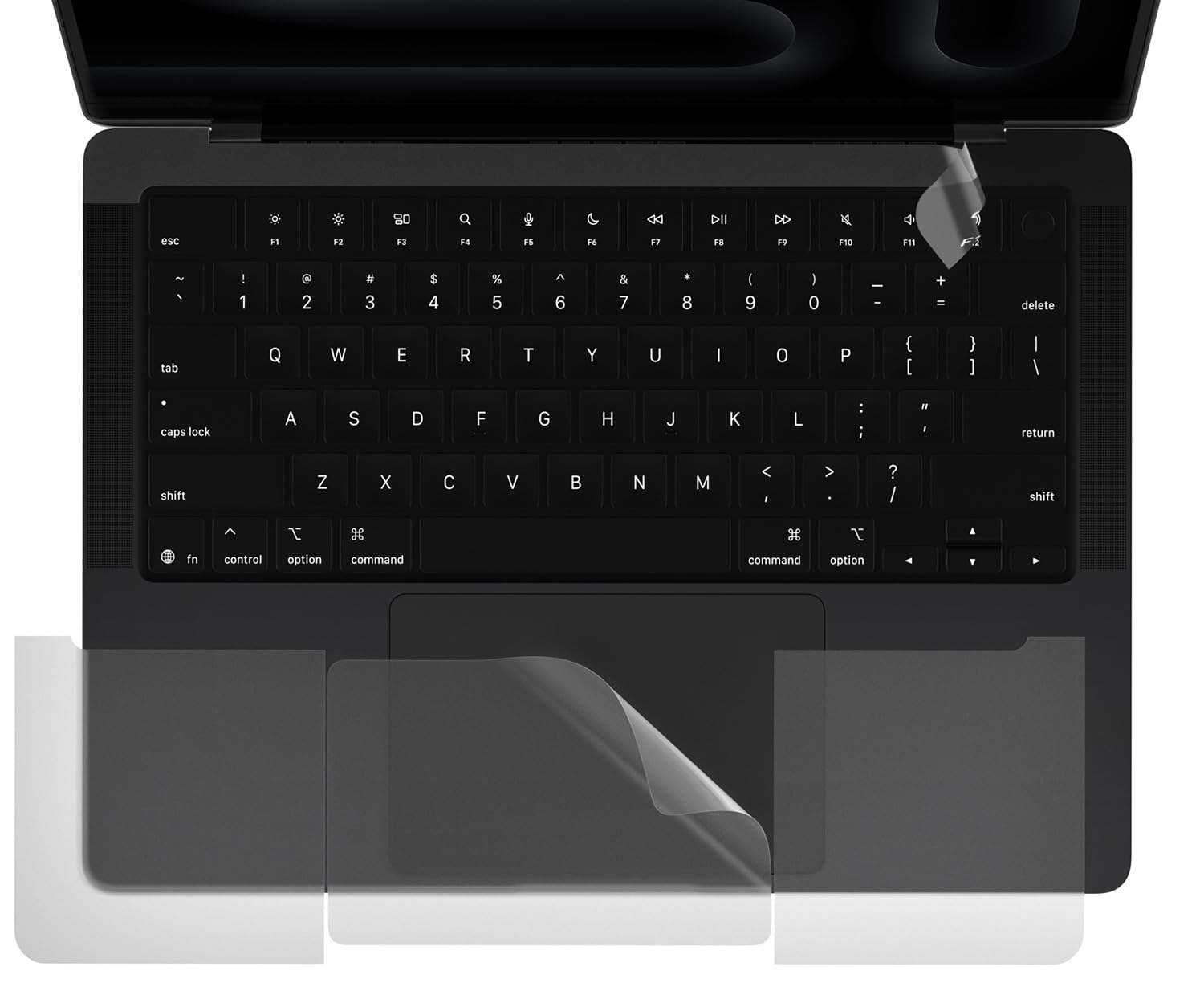 CaseBuy Ensemble de protection pour paume et repose-poignet pour MacBook Pro 14" 2021-2025 M4 M3 M2 M1 Pro/Max A2442 A2779 A2918 A2992 A3401 A3112 A3185, protection anti-rayures pour clavier