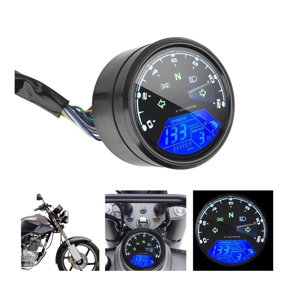 Contachilometri Indicatore Digitale Multifunzione A LED Universale Contagiri Misuratore Di Carburante Quadrante Per Visione Notturna Contachilometri Tachimetro Da Pannello Per Moto