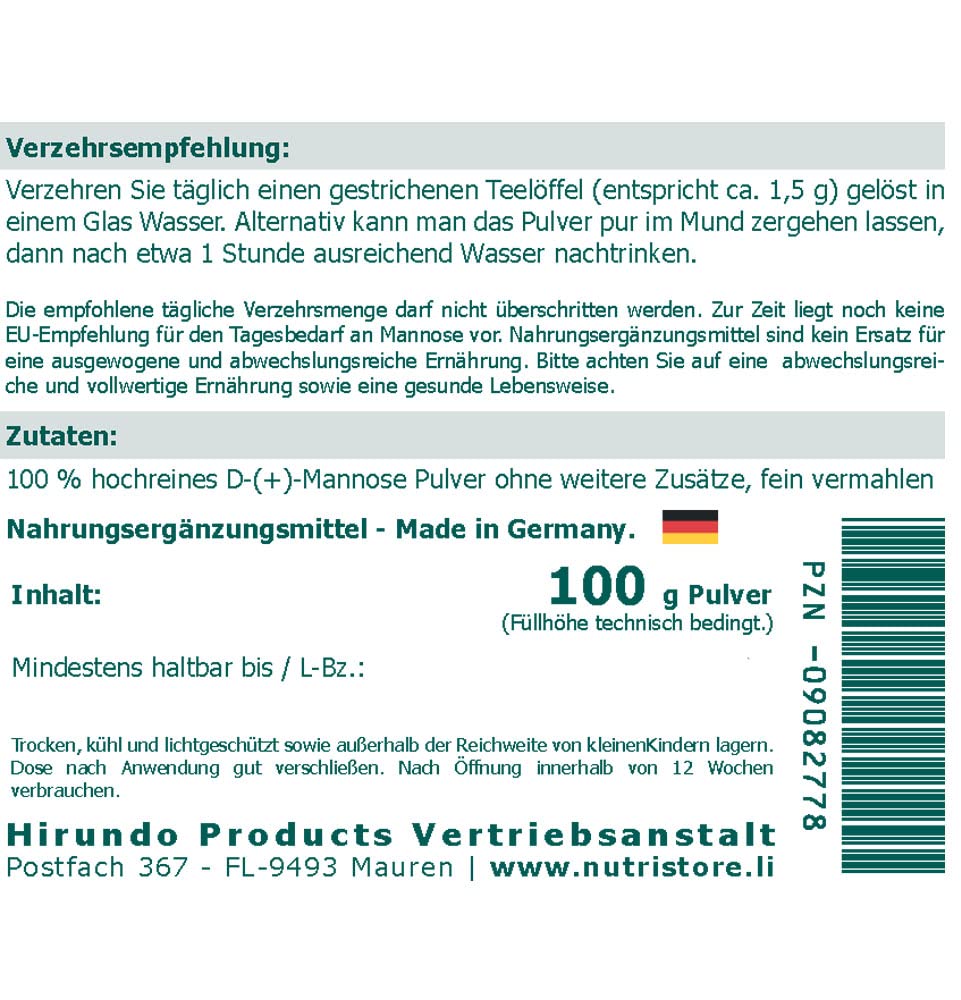 D-Mannose Pulver 100 g - 100% hochrein