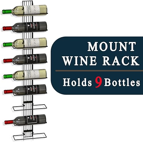 Miniatura 10 de J JACKCUBE DESIGN MK823B - Organizador de pared para 12 botellas, soporte de acero resistente para almacenamiento de licor de vino y champán,