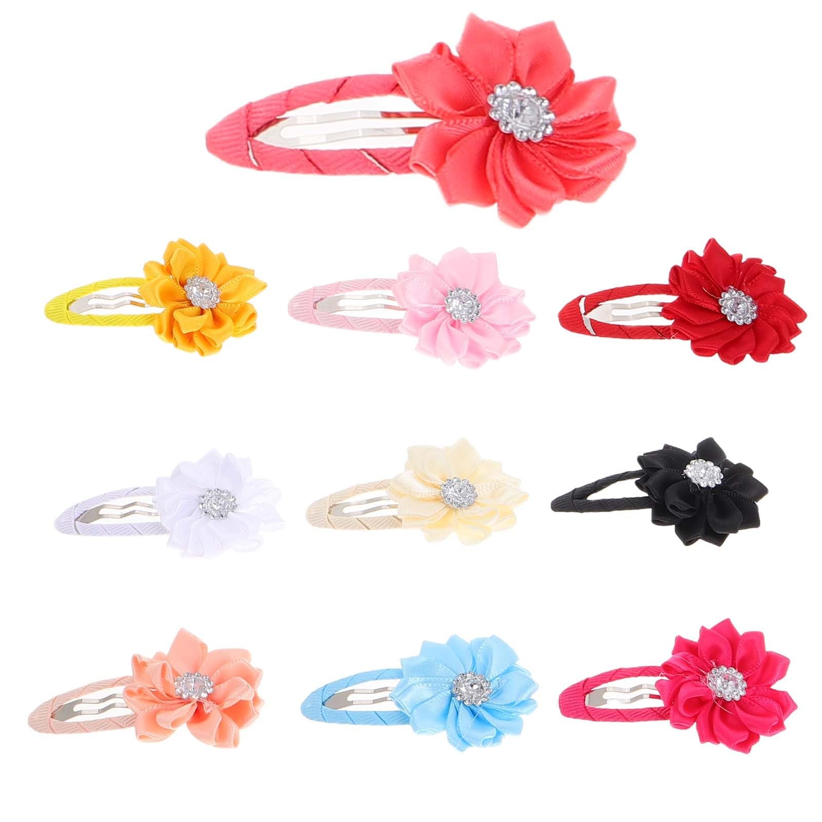 Amazon.com: Lurrose Hair Clips, 10 Pcs Flower Snap Barrettes  display picture 3