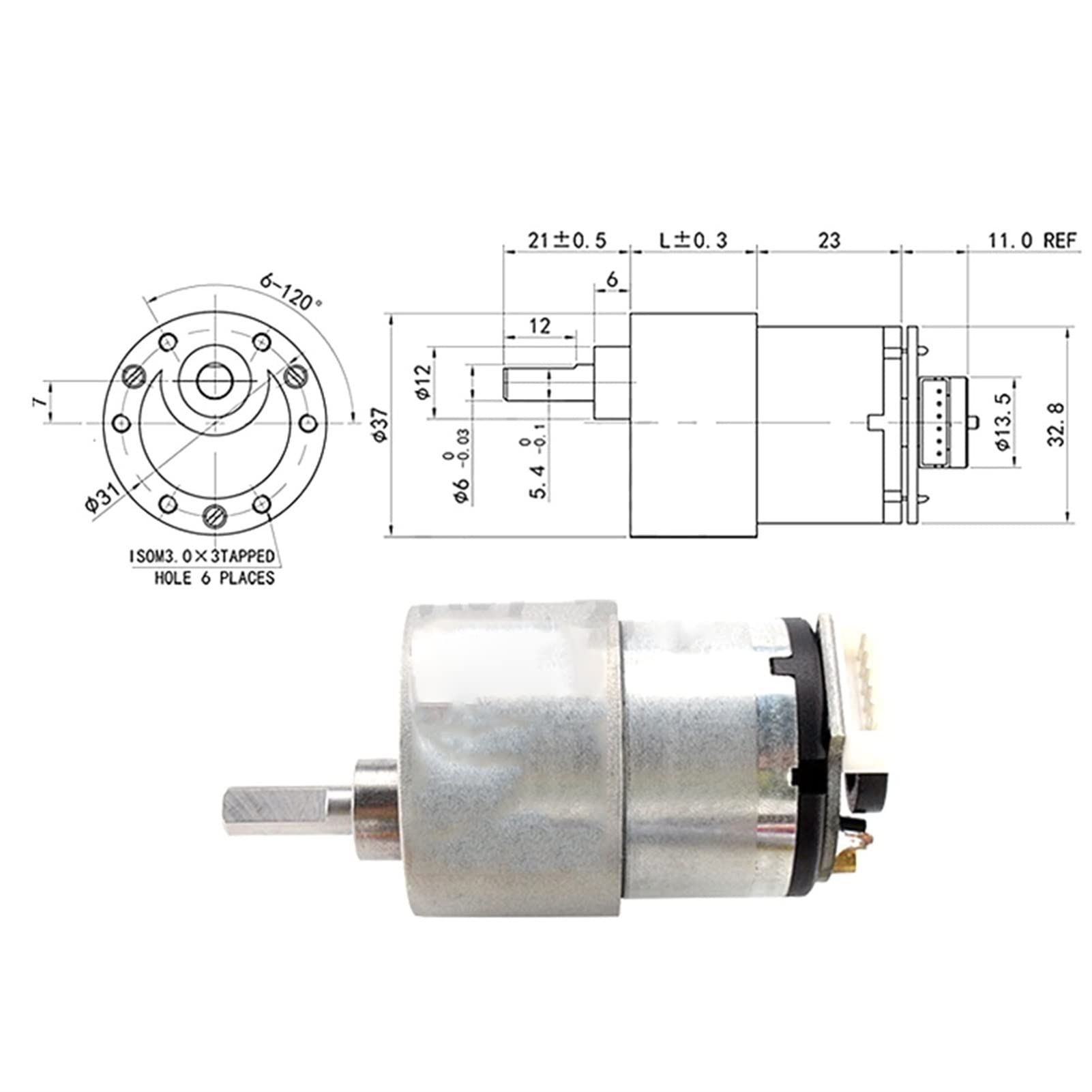 Prąd przekładniowy JGB37-520 Encoder silnik przekładniowy DC, 6 V 12 v24 V XH2.54-6PIN złącze wtykowe, DIY zamek elektryczny automatyczny podajnik silnika przekładniowego DC Przekładnia elektryczna