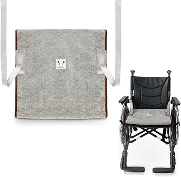 One Direction Wheelchair Seat Cushion 17x17 Non Slip Fall Prevention Pad for Elderly, One Way Transfer Support Cushion for Wheelchairs, Chairs & Beds Gray, with Handle