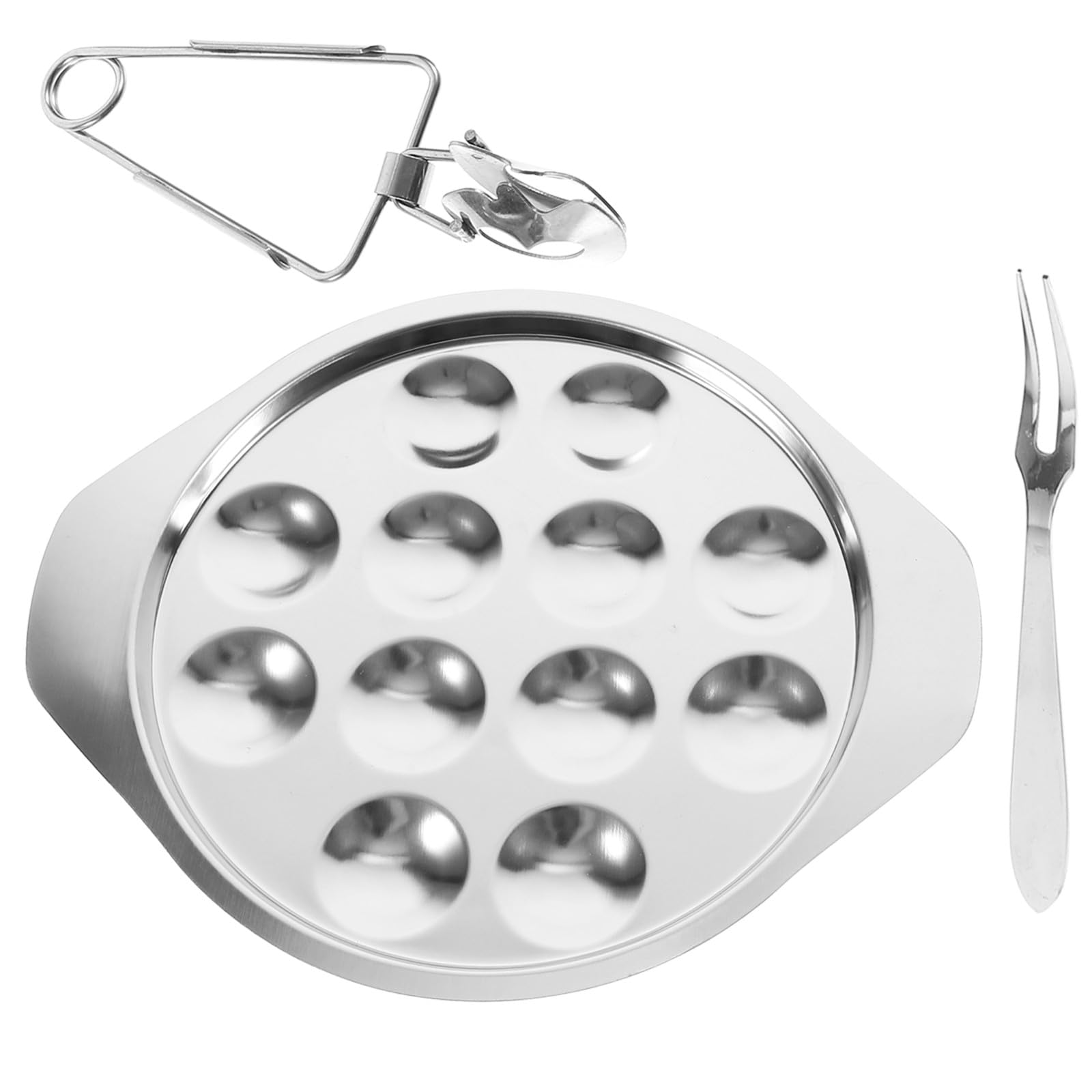 Plat escargots inox anti basculement avec 12 compartiments stables