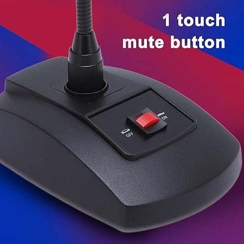 Miniatura 5 de Micrófono de condensador de cuello de cisne, patrón de captación cardioide con fuente de alimentación XLR de 48 V y pies antideslizantes, para