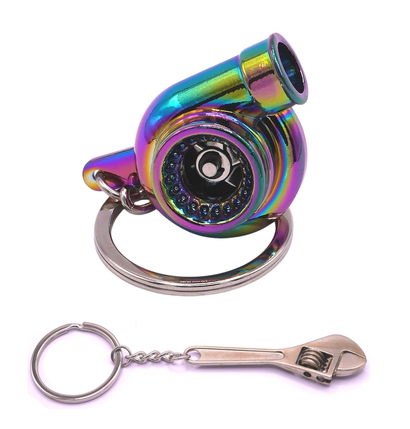 GT//Rotors Miniature Automotive Part Turbo Keychain Metal TurboCharger Car Accessory Key Ring Holder
