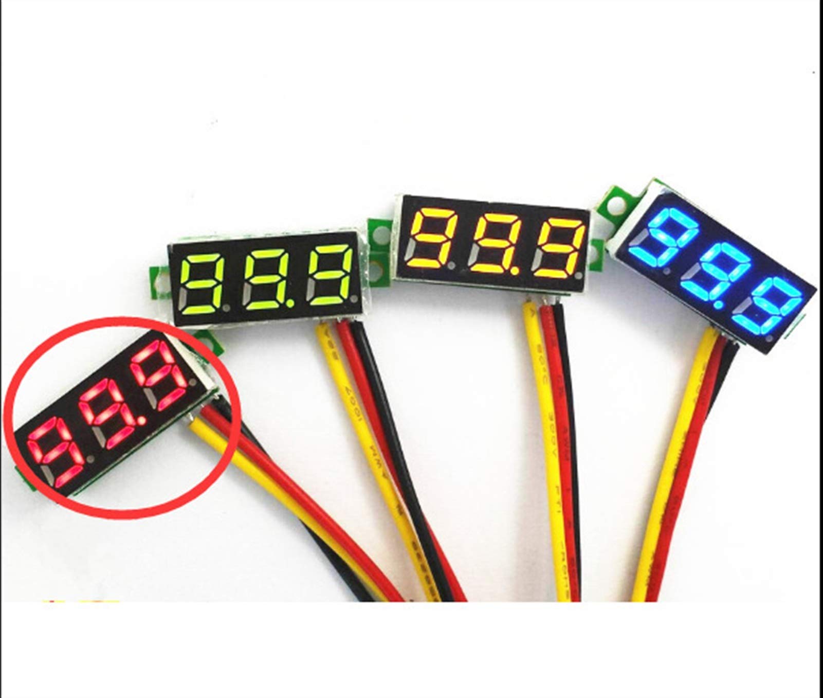 Amazon.co.jp: ミニデジタル電圧計、 1ピース0.28インチ赤青