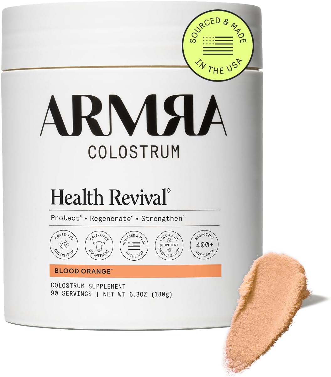 Colostrum Powder | Blood Orange | Gut Health & Bloating | Skin & Hair | Immunity | Keto, Gluten & Fat-Free | 90 Servings