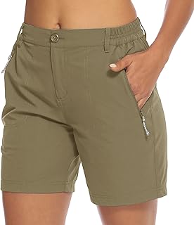 BGOWATU Women's Hiking Golf Shorts Quick Dry Lightweight Cargo Outdoor Active Summer Shorts with Zipper Pockets