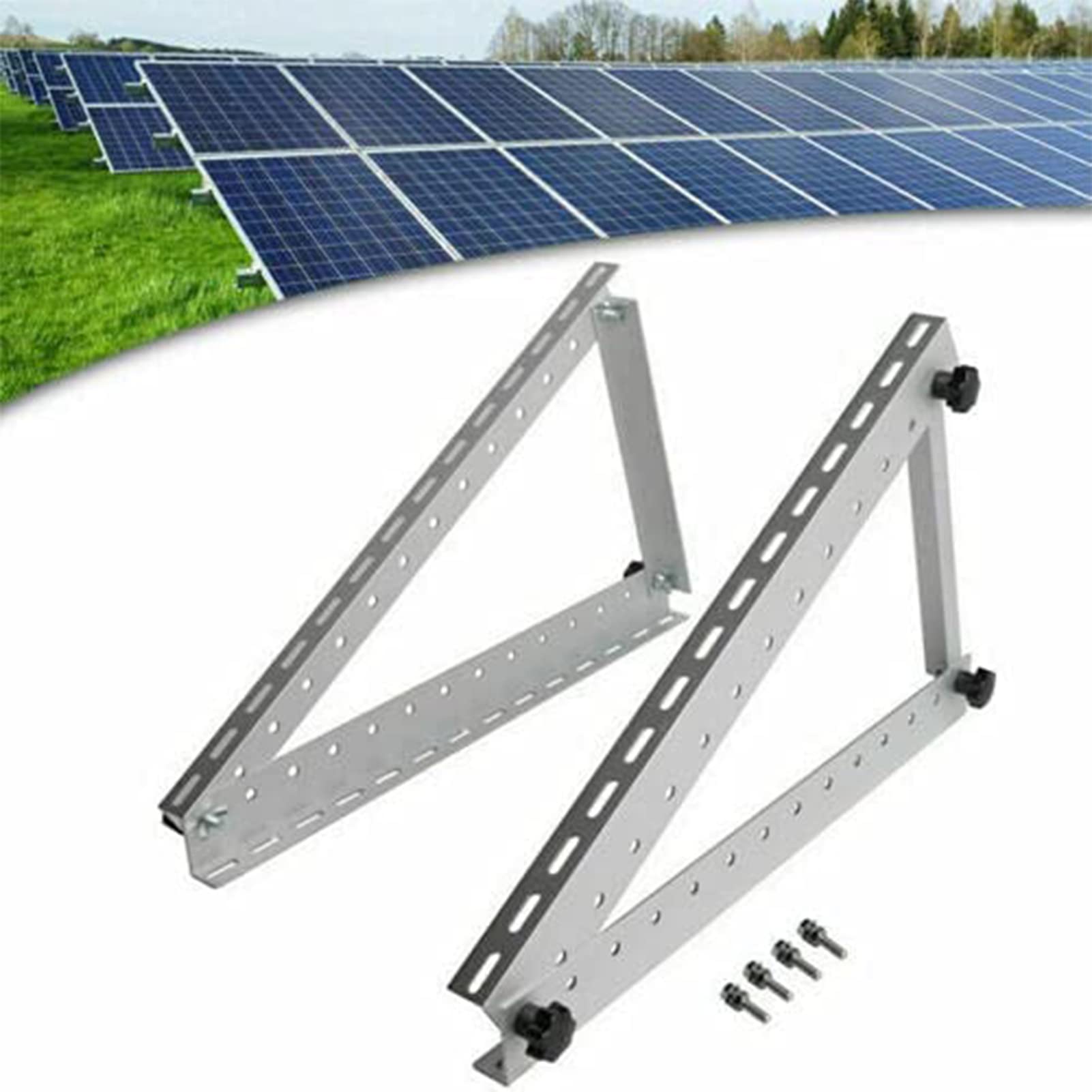 Supporto per staffa inclinabile per pannello solare Supporto per montaggio su tetto per sistema solare Staffe per pannello solare Telaio ad angolo regolabile in alluminio per camper (28 pollici)