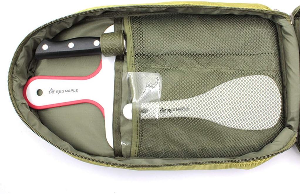 Camp Kitchen Utensil Organizer Travel Set,Portable 8 Piece BBQ Camping Cookware Utensils Travel Kit with Water Resistant Case
