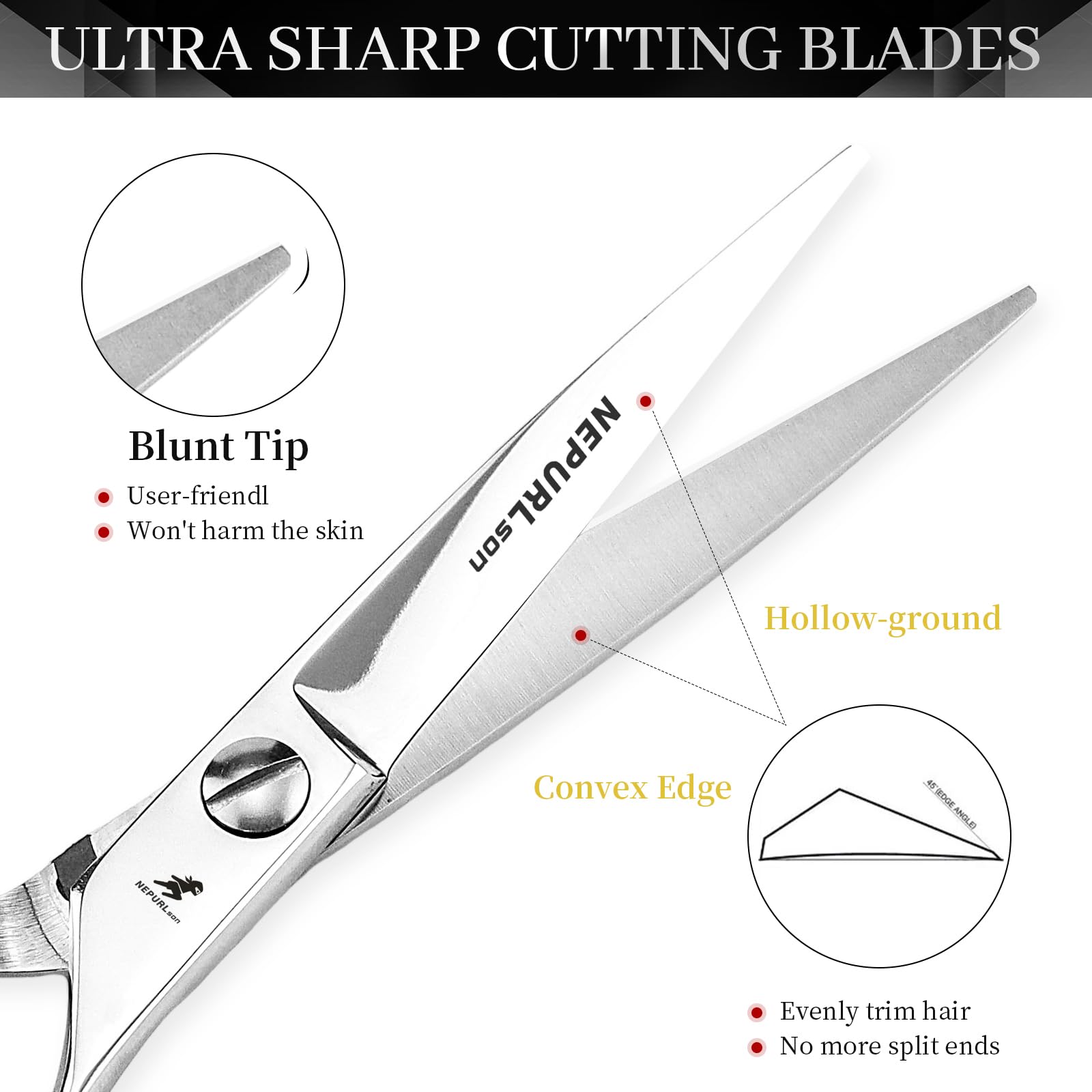 Tijeras de peinado de 15 cm, tijeras de adelgazamiento de moda y corte (corte)