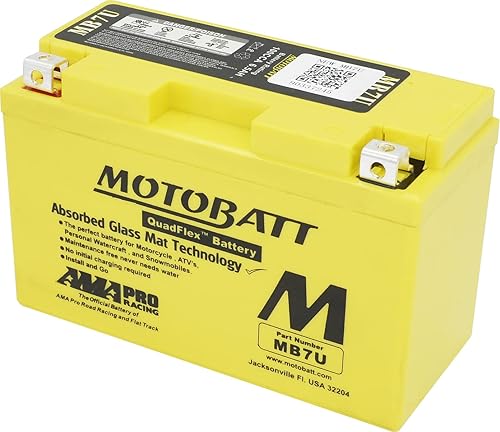 MotoBatt 12 V 6.7 Ah MB7U batería sellada sin mantenimiento AGM