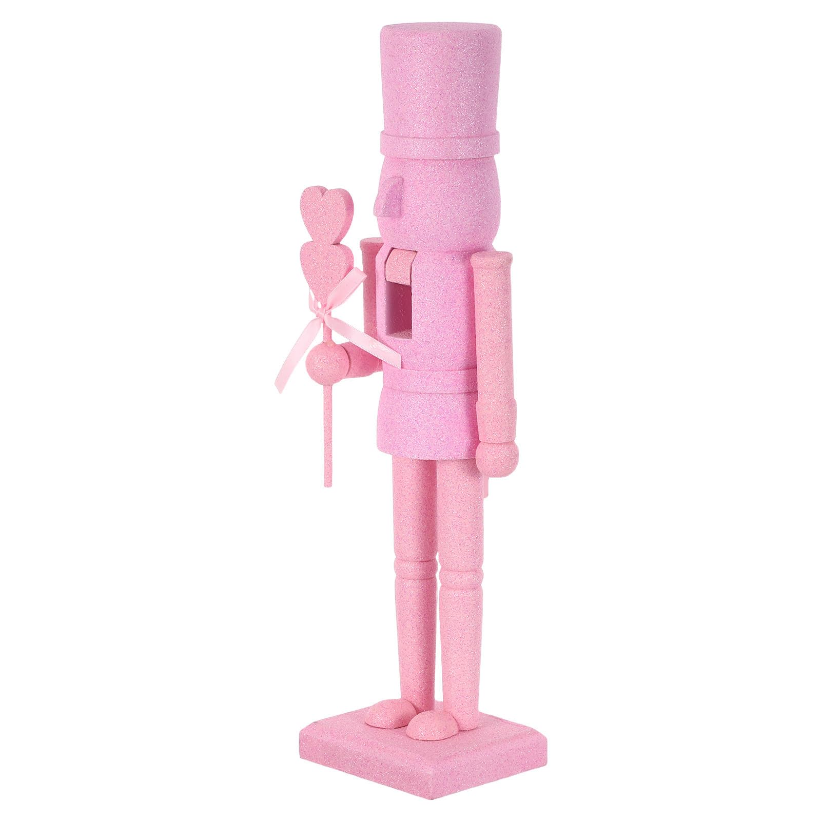 minkissy Schiaccianoci di San Valentino in Legno 36cm con Glitter Rosa