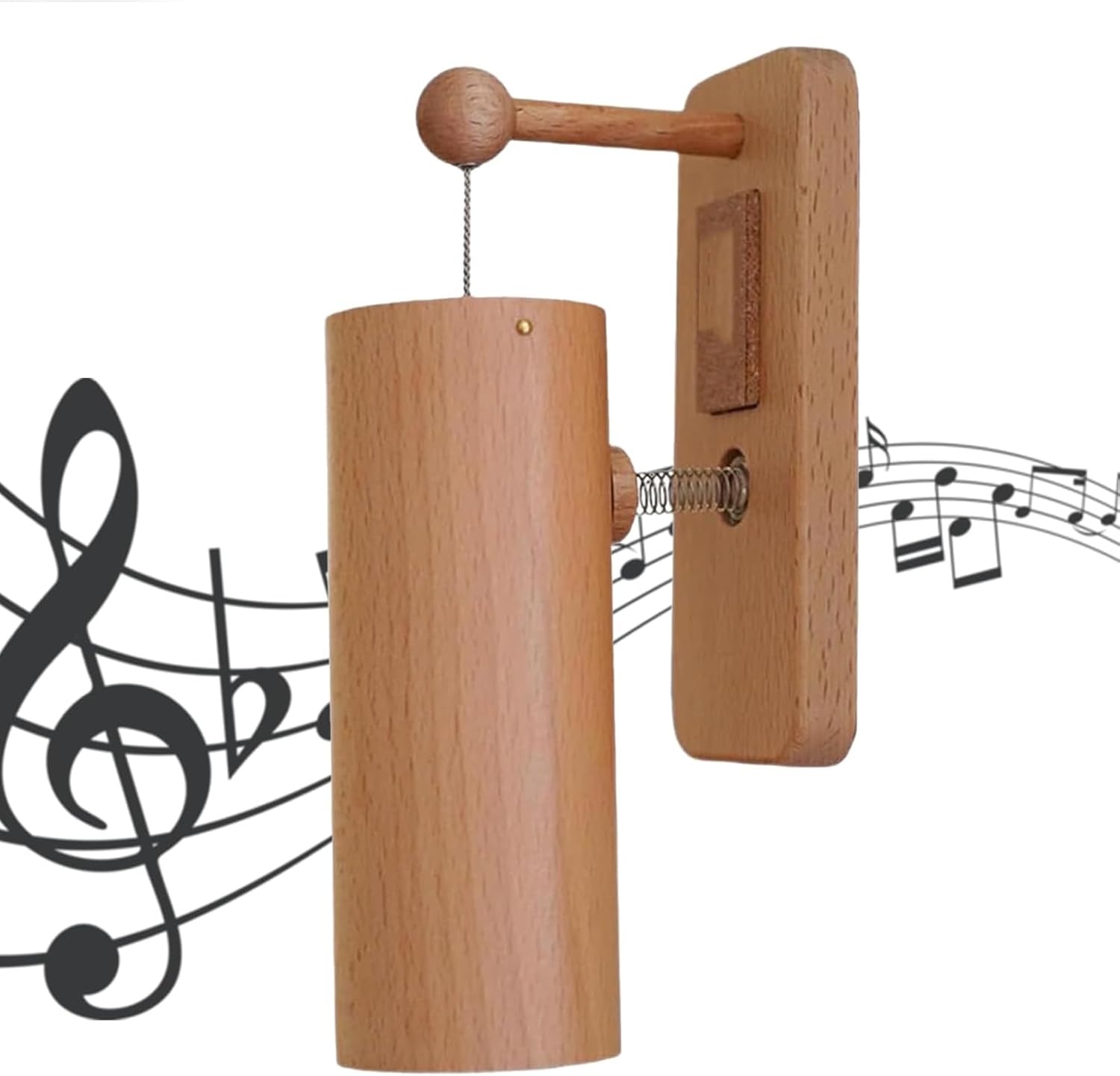 Door Chime, 432Hz Tuned Wooden Doorbell, Equipped with 8 Sound Columns, Nail-Free Pasting, Relaxing Entry Bell for Home, Shop, Office, Pet Door Use