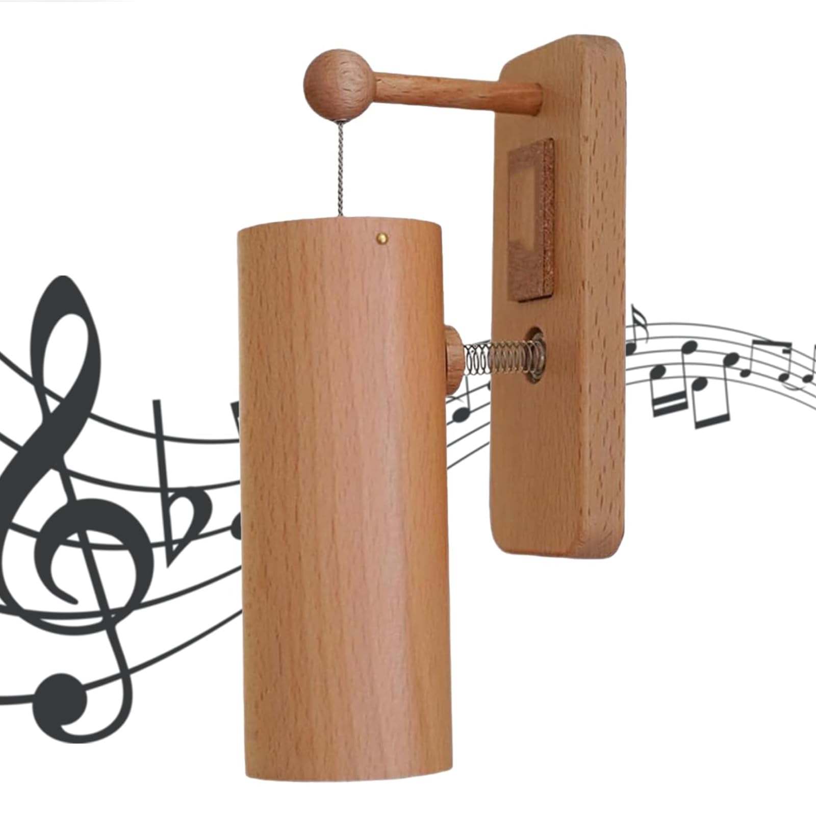 Campanello in legno sintonizzato 432 Hz con 8 colonne sonore, installazione senza chiodi, campanello d'ingresso rilassante per casa, negozio, ufficio e porte per animali domestici