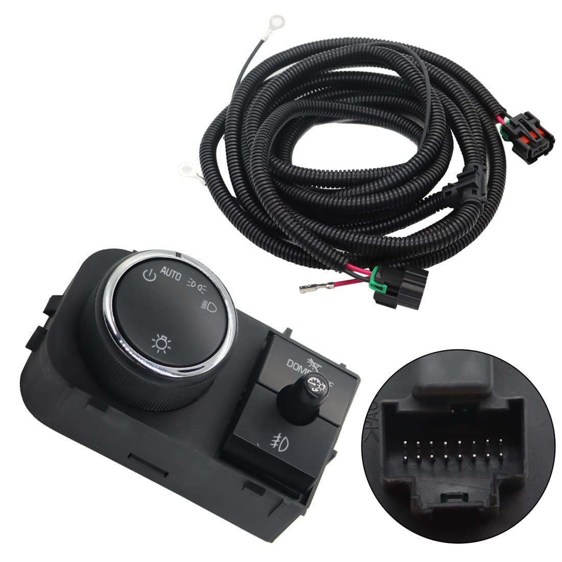 Fog Light Wiring Harness Switch Compatible with 07-14 Silverado 07-13 Sierra 25858705