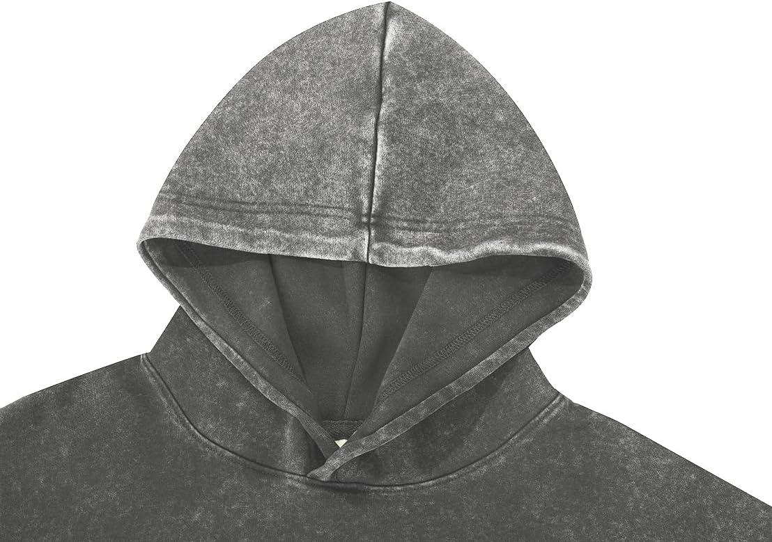 Chaos World Mens Hoodie Oversized Acid Wash Hoodies Vintage Distressed Pullover Sweatshirts Streetwear - Image 5