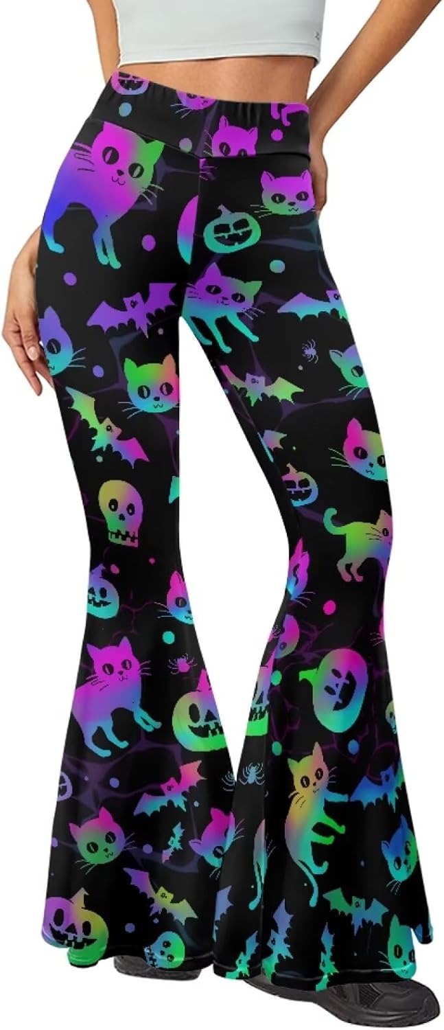 SYtrade Women's Flare Yoga Pants Halloween Bell Bottom Leggings