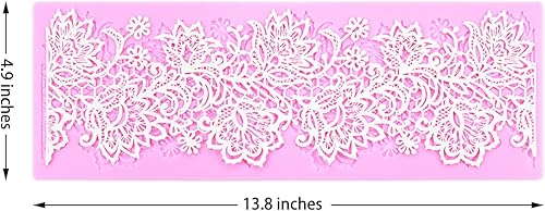 Miniatura 3 de Moldes de fondant de encaje en relieve, estera de fondant de pastel de silicona, molde de encaje de impresión de rosas, tapete de encaje de flores