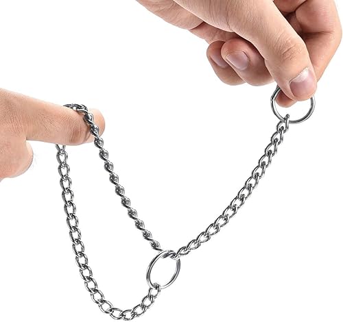 Miniatura 7 de YUANKEXIANG Collar de estrangulador para perro, cadena P deslizante, collares de cadena de estrangulamiento para perros pequeños, medianos y