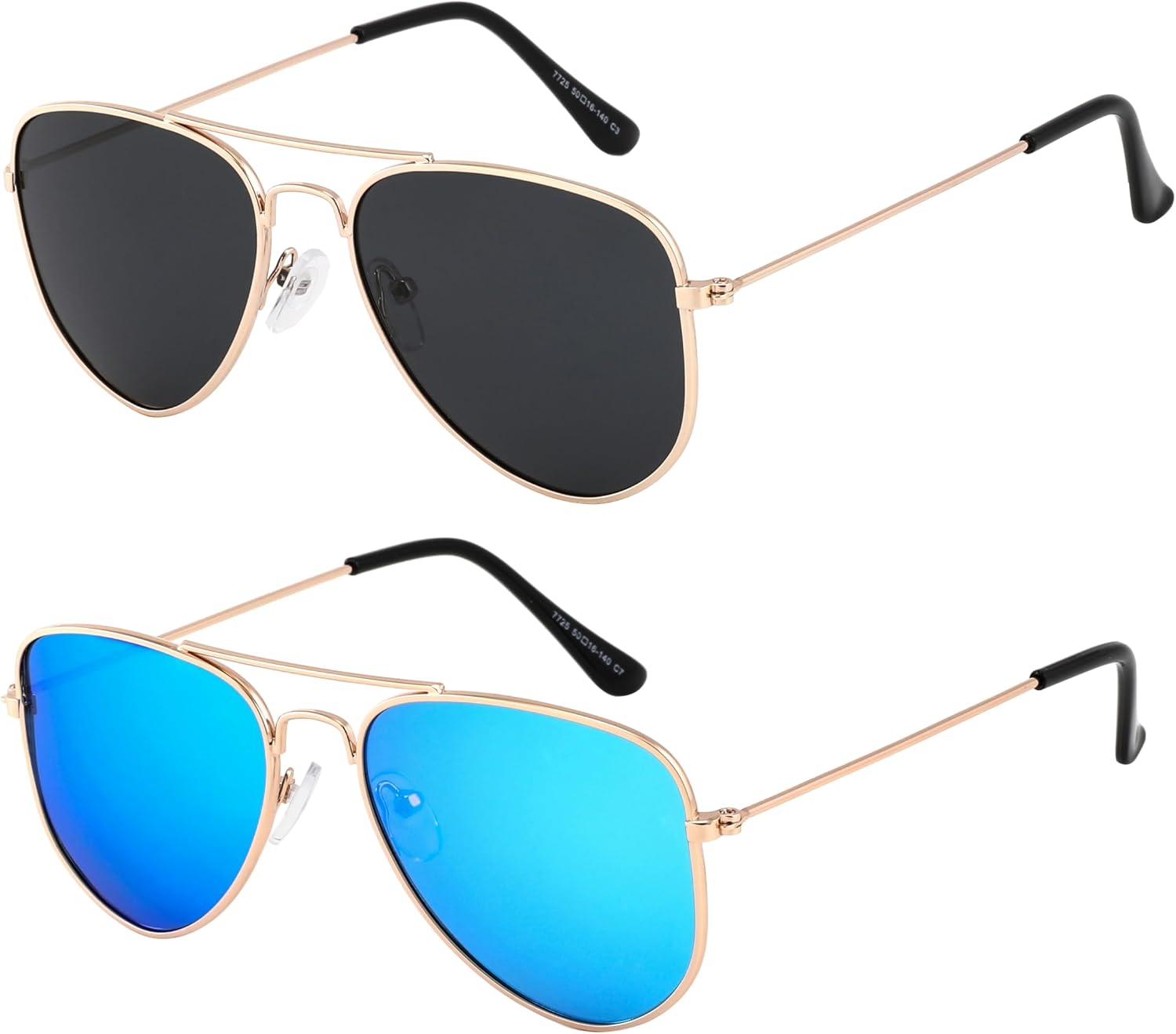 Yogo Vision Polarized Aviator Sunglasses for Kids Children's Sunglasses Girl Boy Classic Sun glasses (Multi Pack)