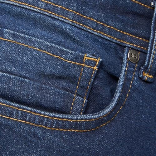 Crosshatch Stretch Slim Fit Jeans Mens Denim Designer Trousers Pants Dark Wash 34W X 32L - Image 3
