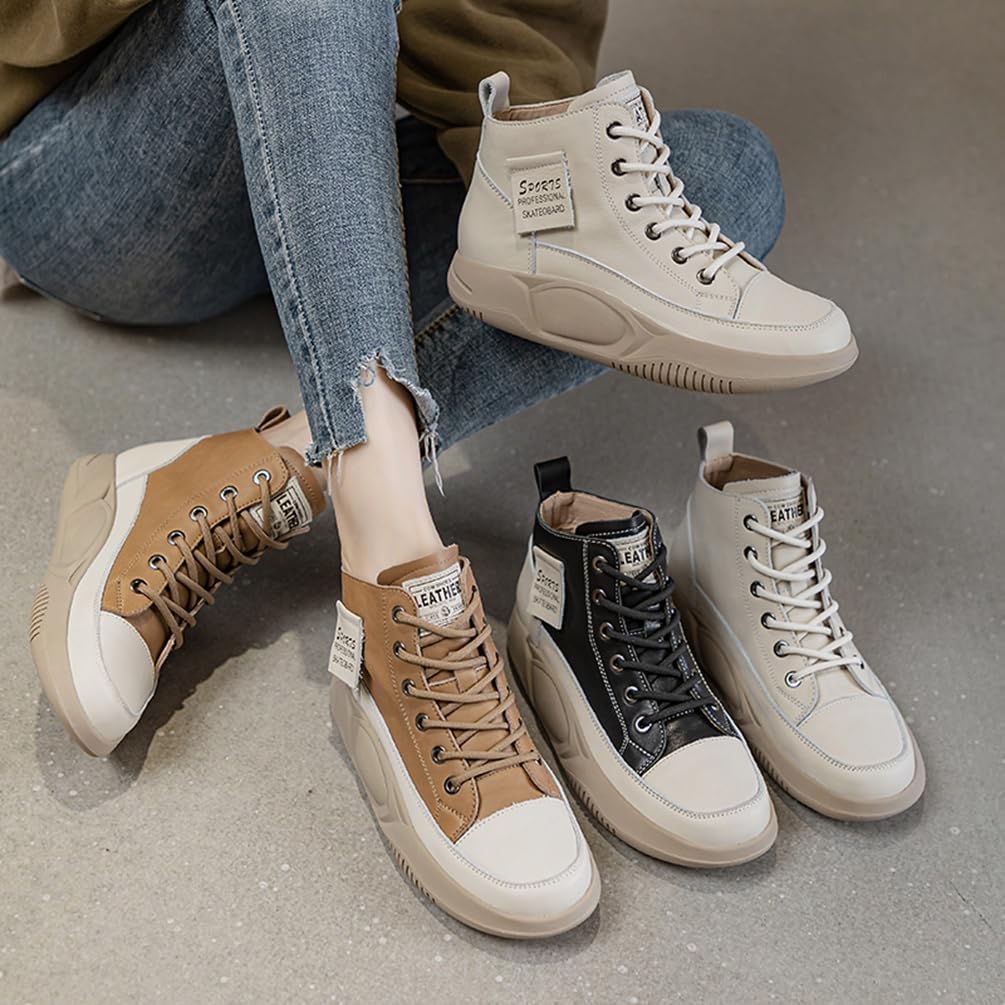 [SEINIES] ハイカット レディース 牛革 本革 スニーカー スポーツシューズ レースアップ ラウンドトゥ 幅広 痛くない 疲