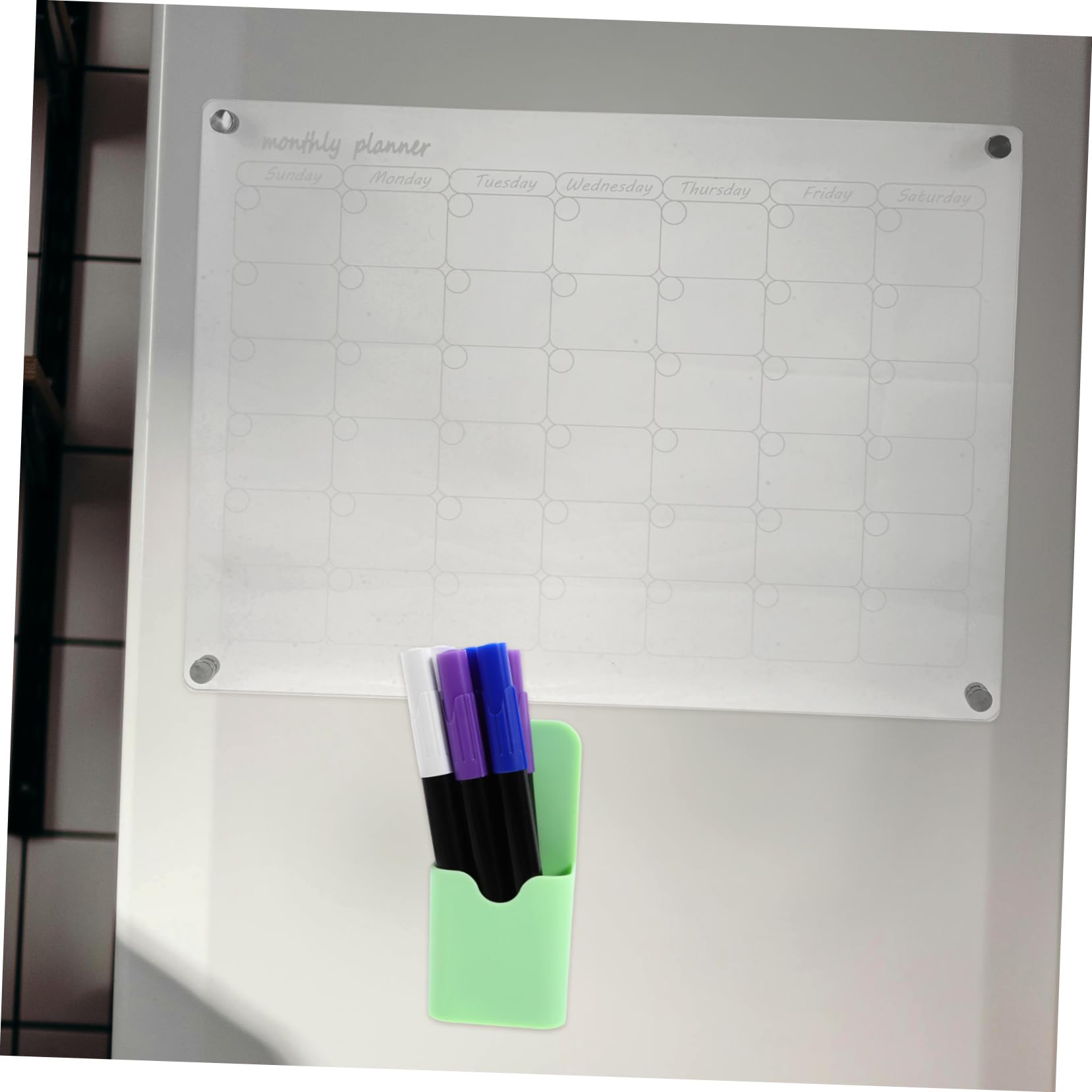 Tableau Magnétique Effaçable à Sec pour Réfrigérateur Calendrier Hebdomadaire et Planification des Repas avec Marqueurs et Effaceur