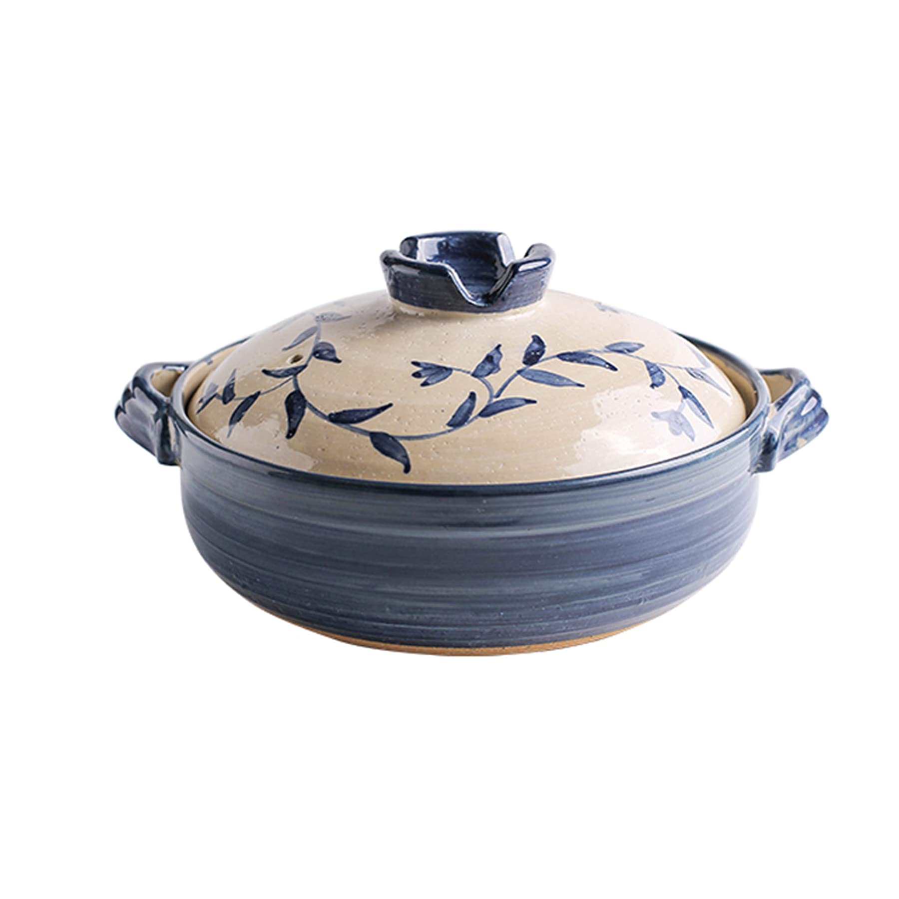 Na zapiekankę, Gliniane garnki, ceramiczne czarne naczynie, okrągły garnek do duszenia na kuchence, ceramiczny(1.6L)