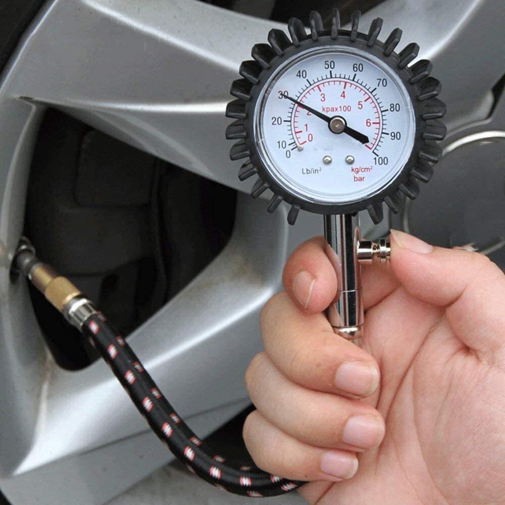 AGAATI Medidor de presión de neumáticos de automóvil 100 PSI - Medidor de presión de neumáticos de Alta Resistencia y precisión