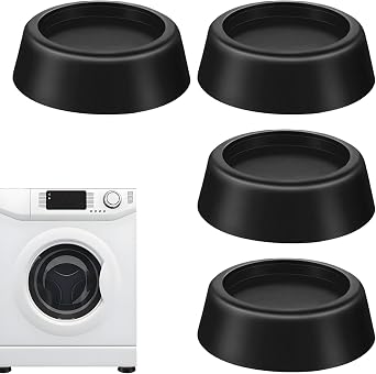 4 PCS Anti Vibration Pads for Washing Machine, Washing Machine Vibration Pads Black Simple Anti Vibrations Mat, Dryer Washings Machines Feet Non Slip Stabilisers