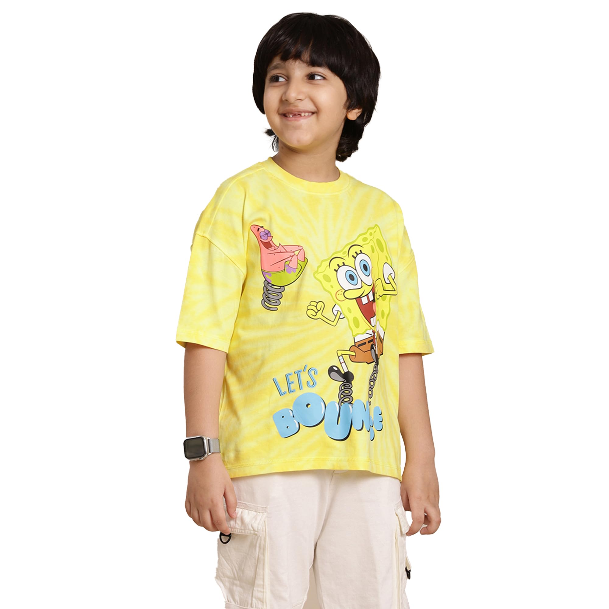 Sponge Bob Squarepants Printed Oversize Tshirt for Boys