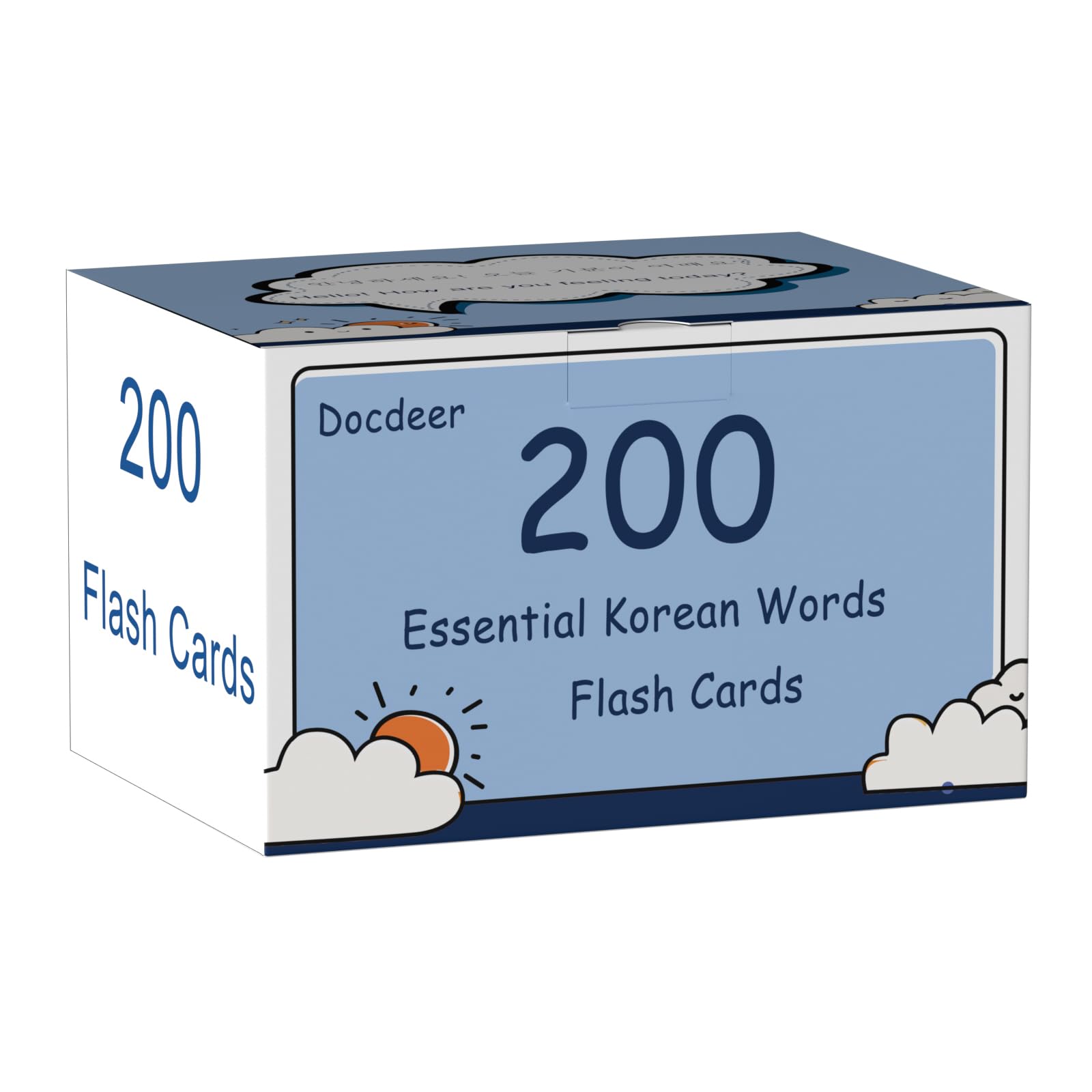 200 Essential Korean Words Vocabulary Flash Cards Flashcard for Beginners Adults | Learn Korean for Beginners Adult
